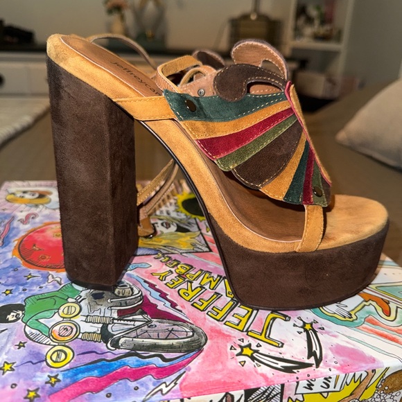 Jeffrey Campbell MONARCHS Platform Sandal in Brown Multi - Picture 8 of 15